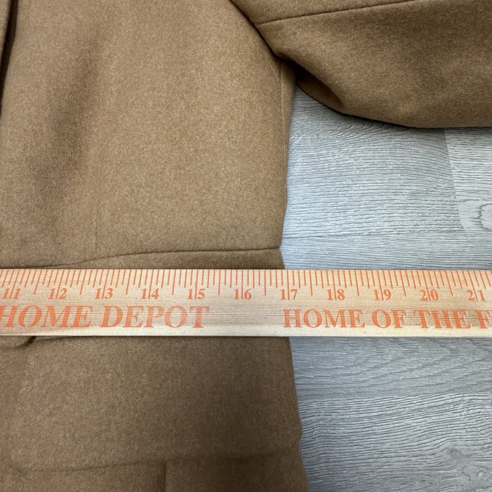 J.Crew Nello Gori Wool Cashmere Blend Peplum Long Coat Womens 6 Camel Brown - Picture 10 of 11